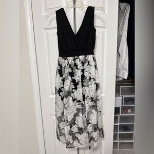 Windsor Black and White Floral Midi Dress